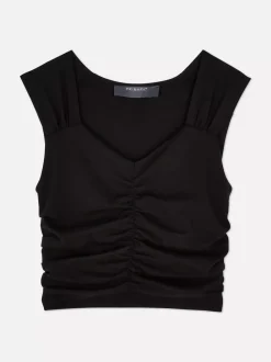 Primark Topy I T-Shirty<Dżersejowa koszulka bez rękawów z marszczeniami