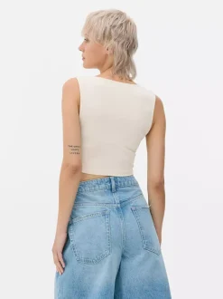 Primark Topy I T-Shirty<Dżersejowy top bez rękawów z efektem drugiej skóry