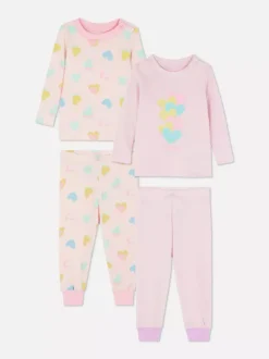 Primark Piżamy I Bielizna Nocna<Długa piżama z motywem serca, 2 szt.