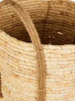 Primark Pudełka I Kosze<Duży kosz z trawy morskiej w dwóch odcieniach