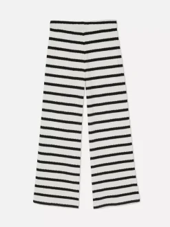 Dzieci Primark Spodnie I Legginsy<Dzianinowe spodnie w paski ze sznurkiem
