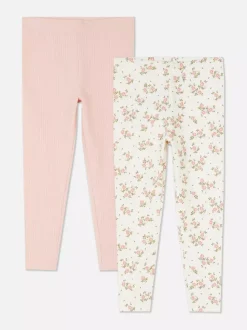 Dzieci Primark Spodnie I Legginsy<Elastyczne legginsy z różnymi wzorami, 2 pary