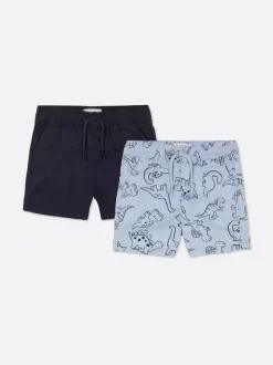 Primark Szorty<Elastyczne szorty ze sznurkiem w talii, 2 pary
