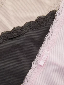 Damskie Primark Majtki Damskie<Figi biodrówki z mikrofibry z koronką, 3 pary