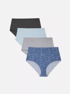 Damskie Primark Majtki Damskie<Figi z wysokim stanem w różne nadruki, 4 pary