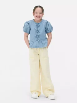 Dzieci Primark Topy I T-Shirty|Koszule I Bluzki<Jeansowa bluzka z bufiastym rękawem