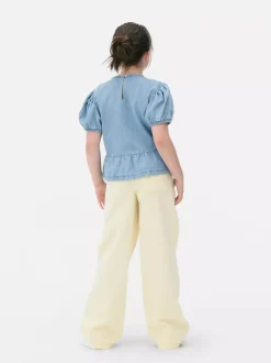 Dzieci Primark Topy I T-Shirty|Koszule I Bluzki<Jeansowa bluzka z bufiastym rękawem