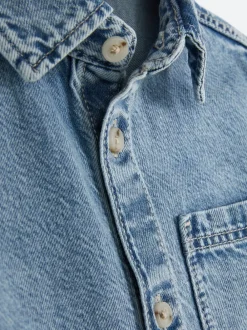 Dzieci Primark Koszule|Topy I T-Shirty<Jeansowa koszula z krótkim rękawem