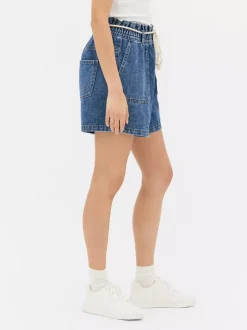 Primark Szorty<Jeansowe szorty bermudy ze sznurkowym wiązaniem