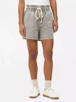 Primark Szorty<Jeansowe szorty bermudy ze sznurkowym wiązaniem