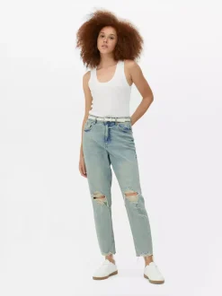Primark Jeansy<Jeansy typu mom z rozdarciami