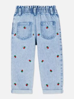 Primark Spodnie I Legginsy<Jeansy z haftem w truskawki