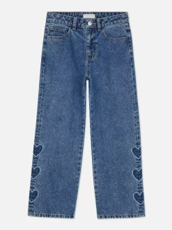 Dzieci Primark Jeansy<Jeansy z haftowanymi sercami