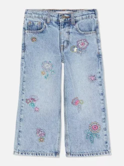 Dzieci Primark Jeansy<Jeansy z szerokimi nogawkami i haftem
