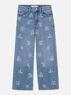 Dzieci Primark Jeansy<Jeansy z szeroką nogawką w kwiaty