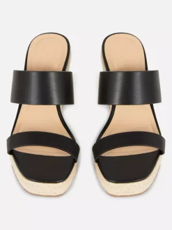 Primark Szpilki<Klapki mule na koturnie z paskiem ze sztucznej skóry