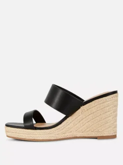 Primark Szpilki<Klapki mule na koturnie z paskiem ze sztucznej skóry