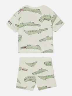 Primark Komplety I Gotowe Stroje<Komplet z T-shirtem i szortami z motywem krokodyla