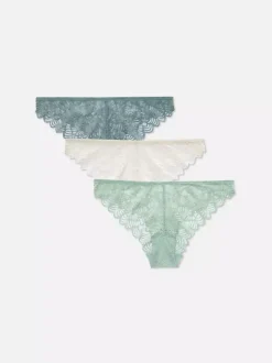 Damskie Primark Majtki Damskie<Koronkowe figi brazylijskie, 3 szt.