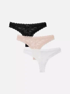 Damskie Primark Majtki Damskie<Koronkowe stringi brazylijskie, 3 pary