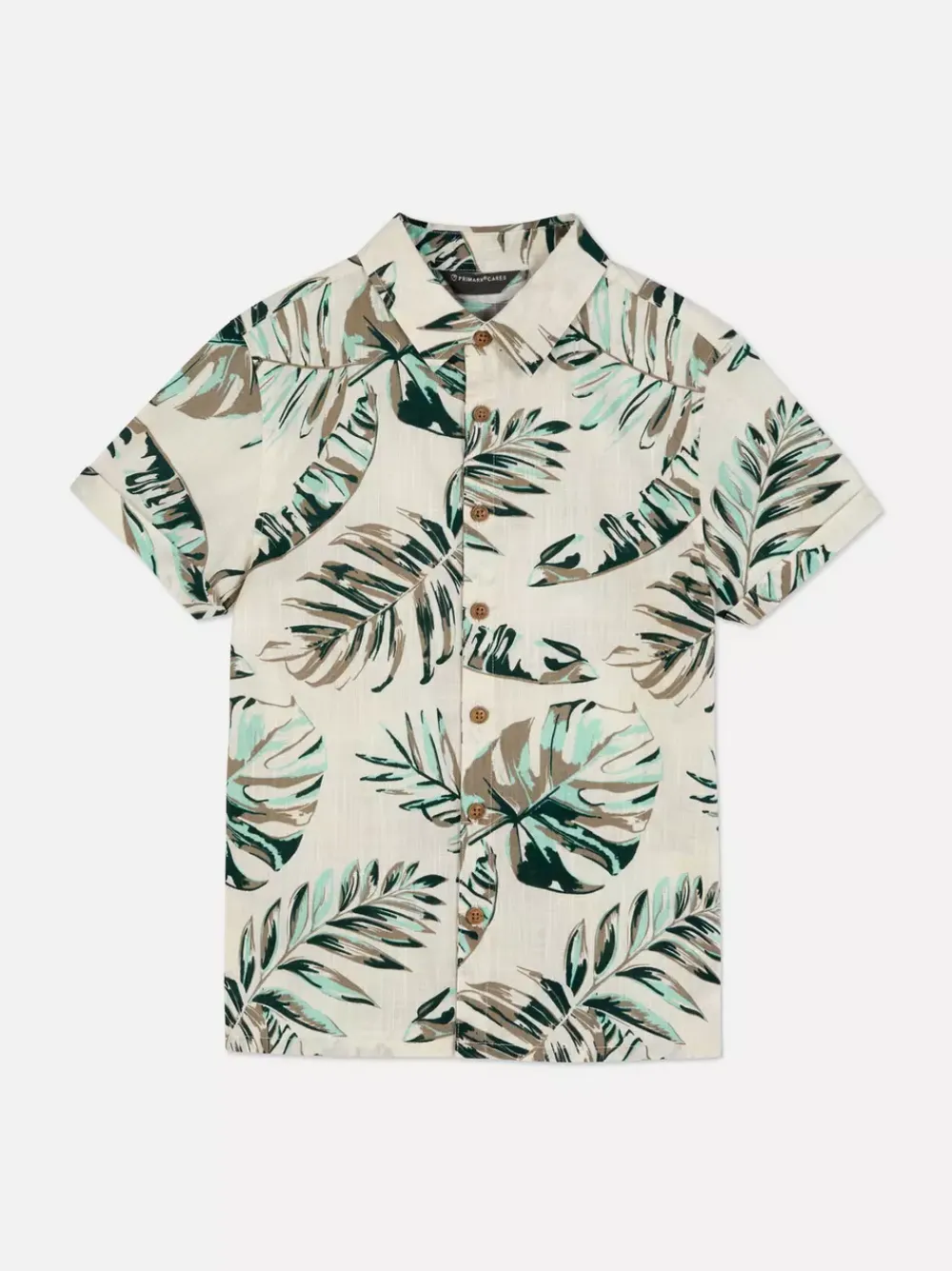Dzieci Primark Koszule|Topy I T-Shirty<Koszula na guziki z krótkim rękawem we wzór w liście
