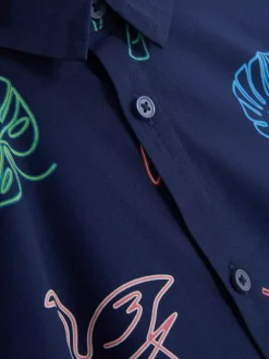 Dzieci Primark Koszule|Topy I T-Shirty<Koszula z krótkim rękawem i neonowym wzorem