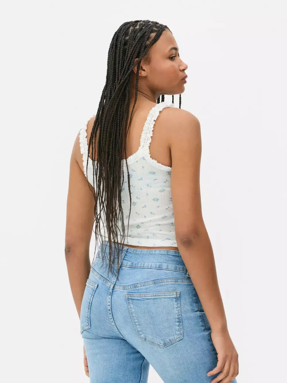 Primark Topy I T-Shirty<Koszulka na ramiączkach z ażurowym wzorem i falbanką