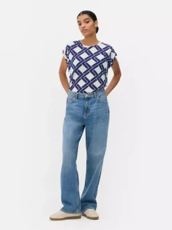 Primark Topy I T-Shirty<Koszulka z krótkim rękawem i ozdobnymi przeszyciami