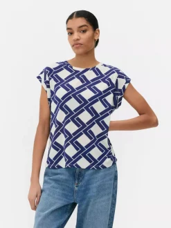 Primark Topy I T-Shirty<Koszulka z krótkim rękawem i ozdobnymi przeszyciami