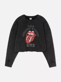 Primark Odzież Domowa I Na Siłownię|Bluzy<Krótka bluza z motywem zespołu The Rolling Stones