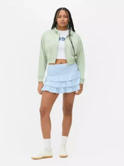 Primark Bluzy|Odzież Domowa I Na Siłownię<Krótka rozpinana bluza z kapturem i nadrukiem