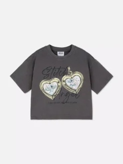Dzieci Primark Topy I T-Shirty<Krótki T-shirt z efektem sprania i Stichem Disneya