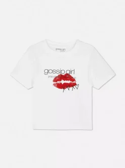 Primark Topy I T-Shirty<Krótki T-shirt z logo serialu Plotkara