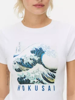 Primark Topy I T-Shirty<Krótki T-shirt z motywem Wielkiej Fali autorstwa Hokusaia