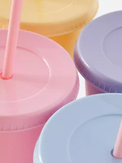 Primark Filiżanki I Kubki<Kubki wielokrotnego użytku ze słomką, 4 szt.