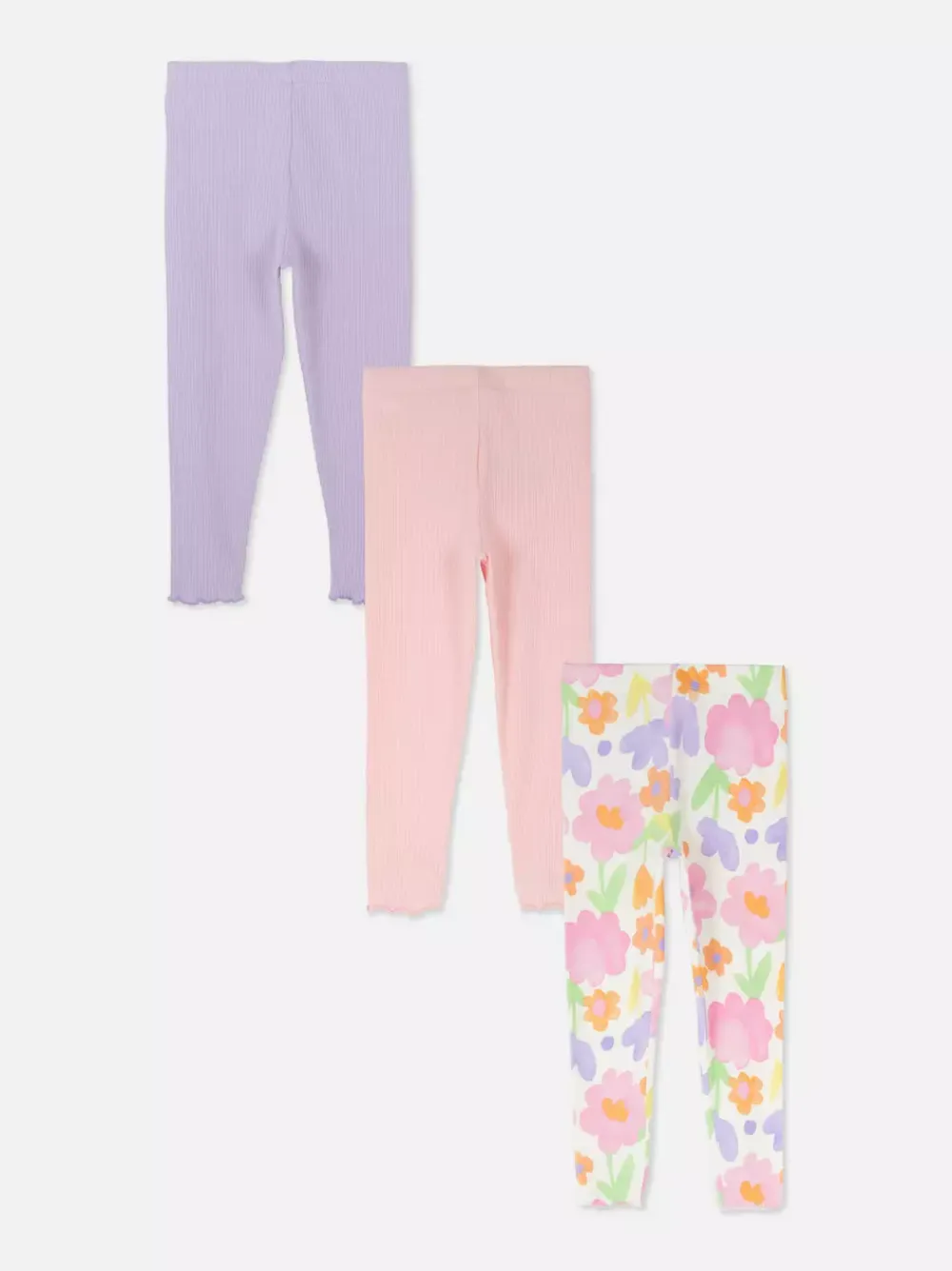 Dzieci Primark Spodnie Dresowe<Legginsy z muszelkowym wykończeniem, 3 pary
