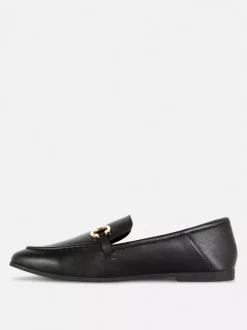 Primark Płaskie Buty<Loafersy ze sztucznej skóry z klamrą