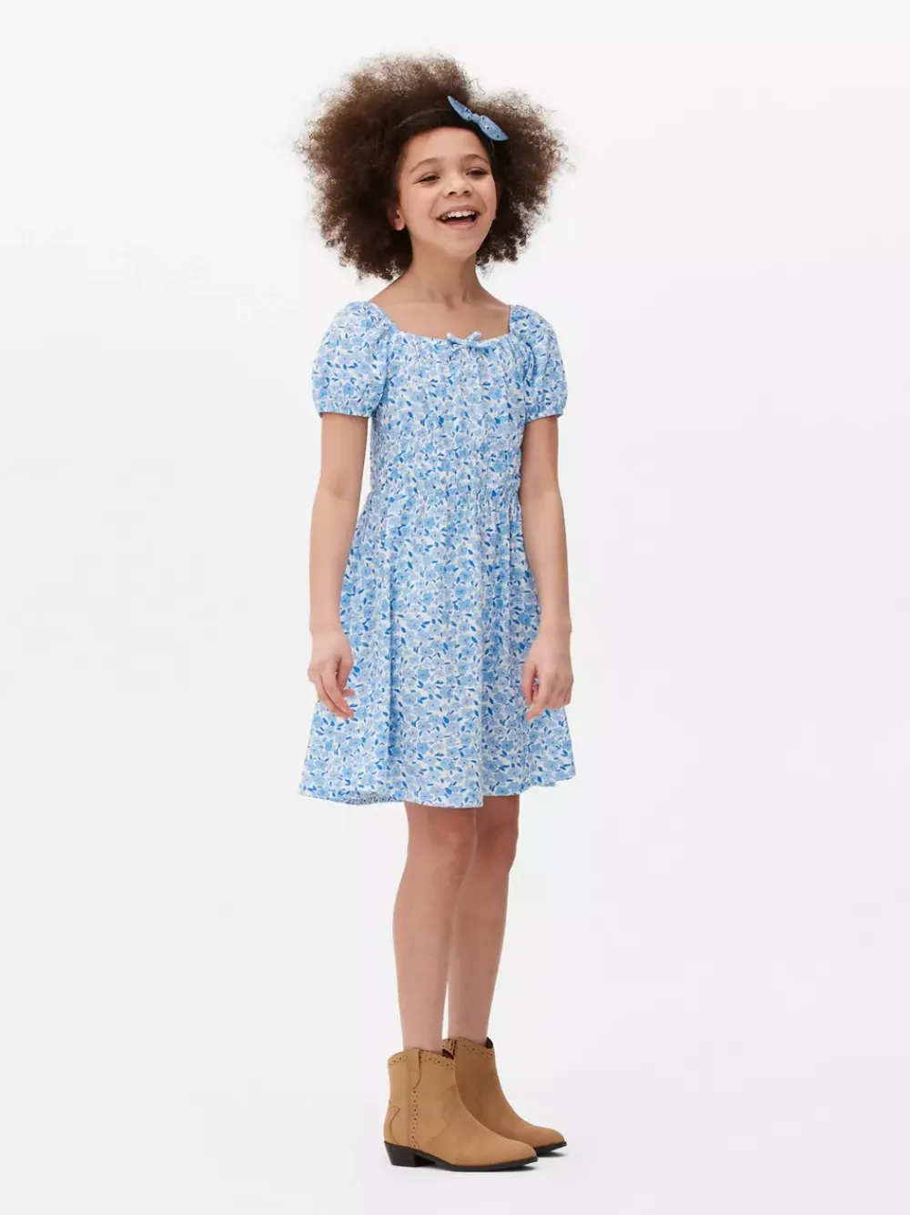 Dzieci Primark Sukienki<Luźna sukienka w kwiaty z bufiastymi rękawami