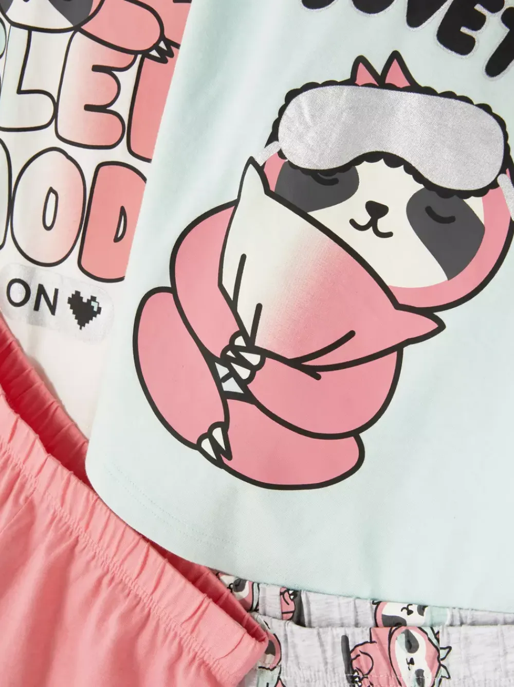 Dzieci Primark Piżamy I Bielizna Nocna<Piżama z szortami z motywem leniwca, 2 komplety