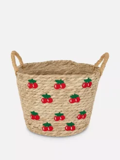 Primark Pudełka I Kosze<Pleciony kosz w średnim rozmiarze z motywem wiśni