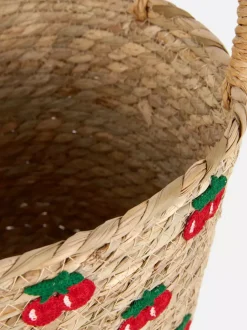 Primark Pudełka I Kosze<Pleciony kosz w średnim rozmiarze z motywem wiśni