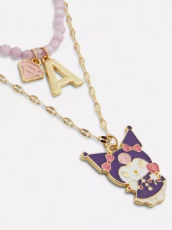 Primark Biżuteria<Podwójny naszyjnik z inicjałem, Kuromi z Hello Kitty