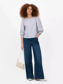 Primark Koszule I Bluzki<Popelinowa bluzka z bufiastymi rękawami