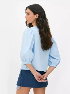 Primark Koszule I Bluzki<Popelinowa koszula z bufiastymi rękawami