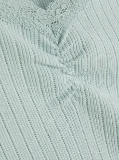 Dzieci Primark Topy I T-Shirty<Prążkowana koszulka bez rękawów wykończona koronką