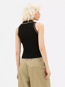 Primark Topy I T-Shirty<Prążkowana koszulka polo bez rękawów