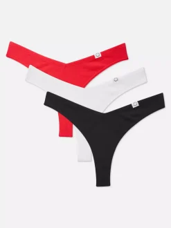 Damskie Primark Majtki Damskie<Prążkowane stringi Miami, 3 pary