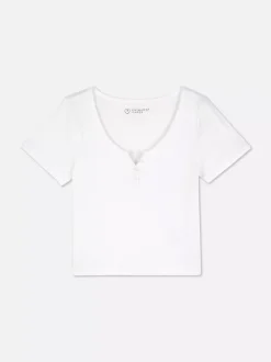 Primark Topy I T-Shirty<Prążkowany T-shirt typu henley