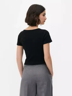 Primark Topy I T-Shirty<Prążkowany T-shirt typu henley