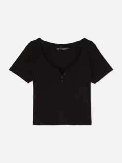 Primark Topy I T-Shirty<Prążkowany T-shirt typu henley